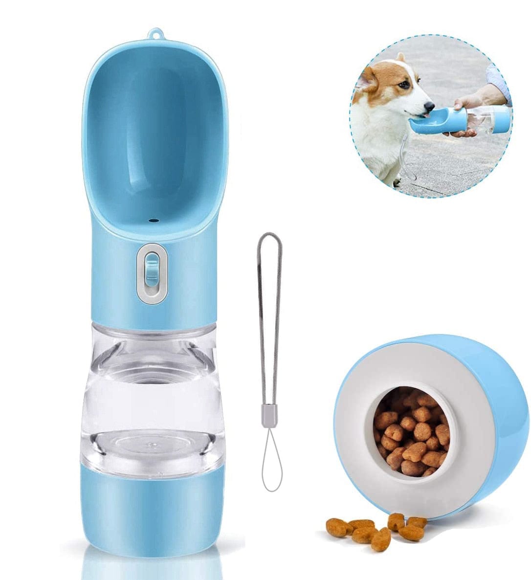 Portable Dog Water Bottle with feeder - Duggido